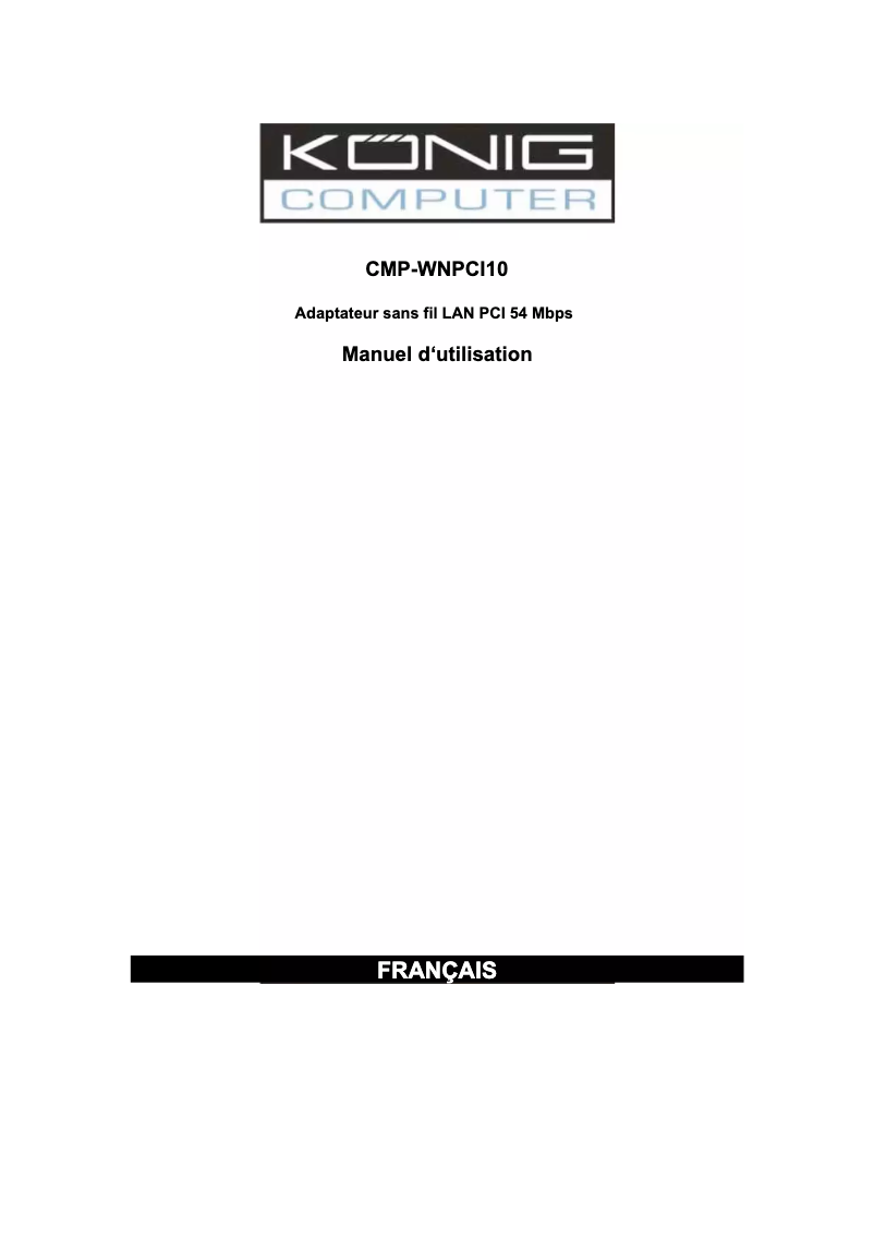 Imagen de la primera página del manual del dispositivo CMP-WNPCI10