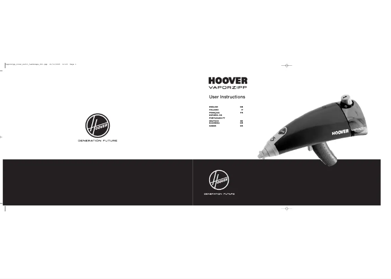 Página 1 del manual Manual de usuario Hoover Vaporzipp VPA0301