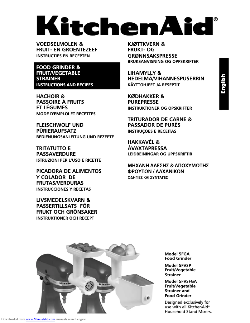 Página 1 del manual Manual de usuario KitchenAid 5FGA