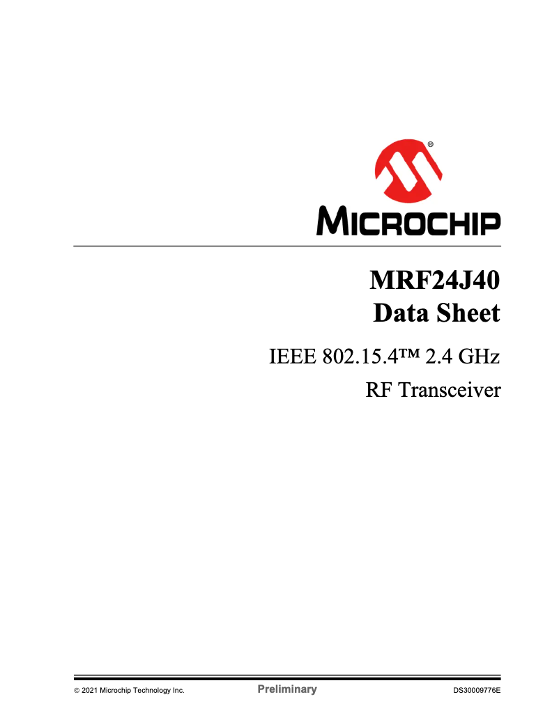Imagen de la primera página del manual del dispositivo MRF24J40MB