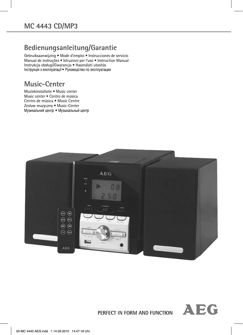 Página 1 del manual Manual de usuario AEG MC 4443 CD