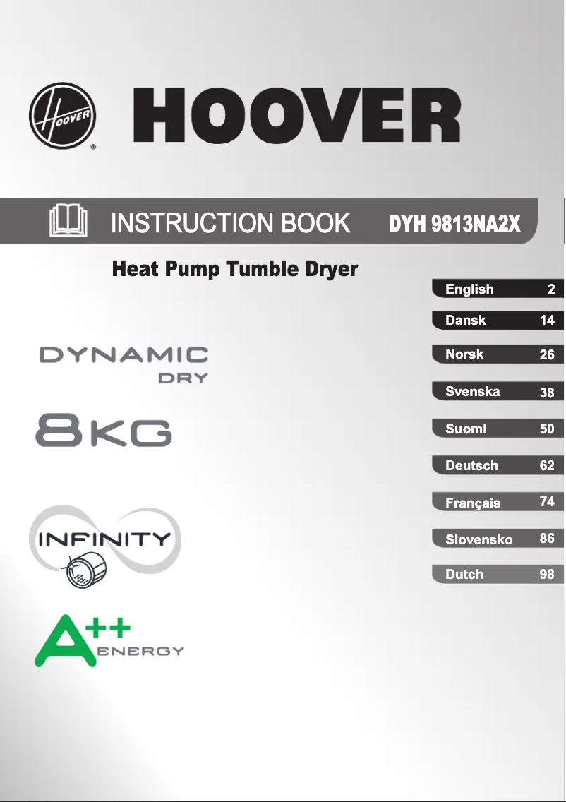 Página 1 del manual Manual de usuario Hoover DYH 9813 NA2X