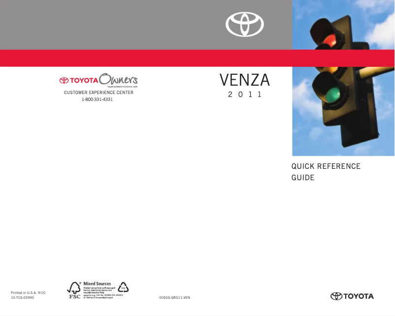 Página 1 del manual Manual de usuario Toyota Venza (2011)