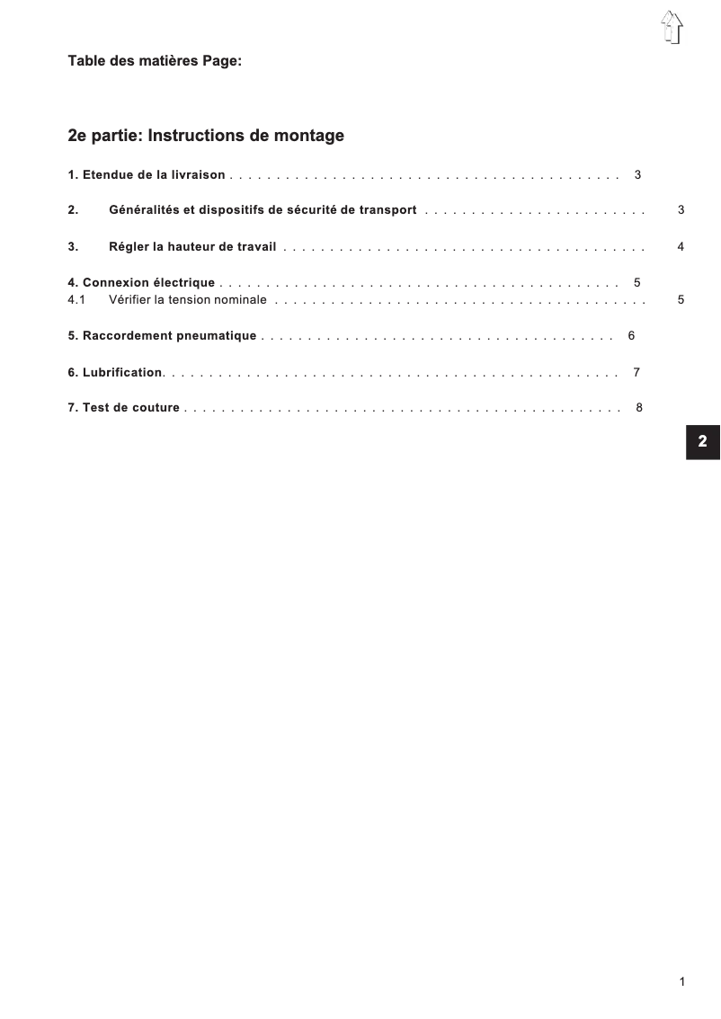 Página 1 del manual Guía de instalación Dürkopp Adler 550-16-23