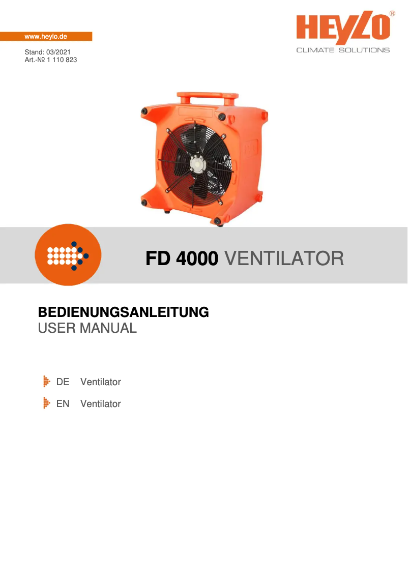 Página 1 del manual Manual de usuario Heylo FD 4000