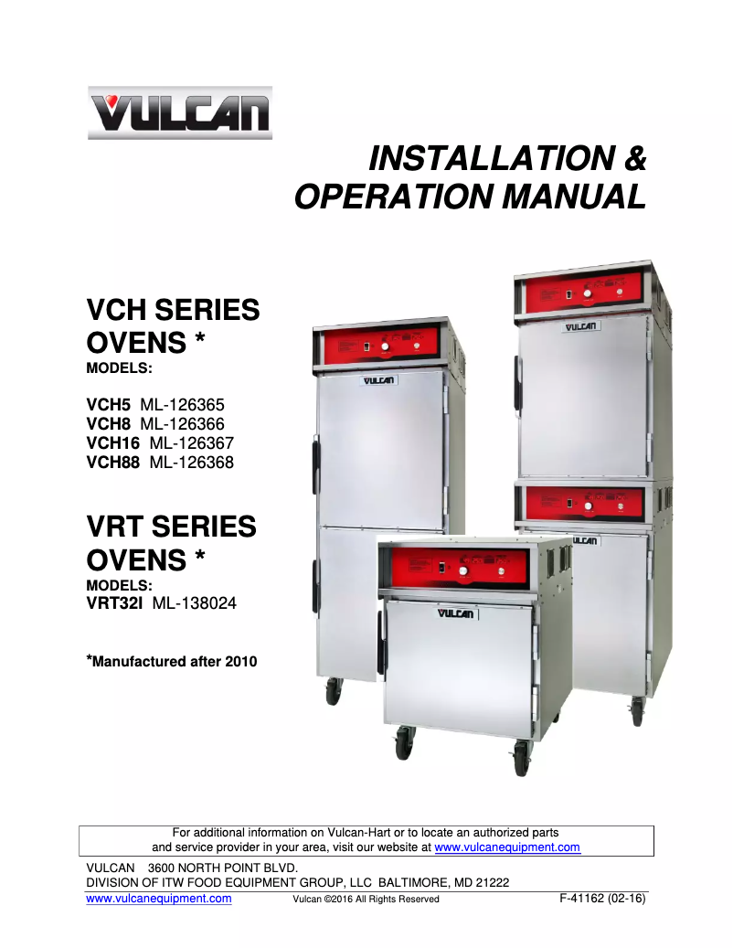 Página 1 del manual Manual de usuario Vulcan VCH16