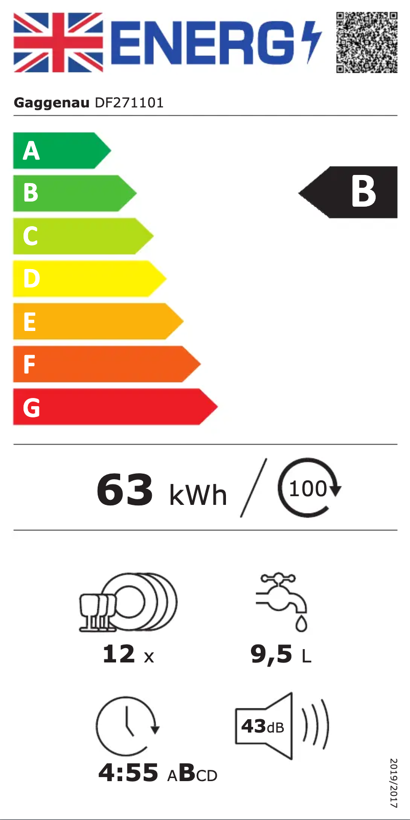 Página 1 del manual Etiqueta energética Gaggenau DF271101