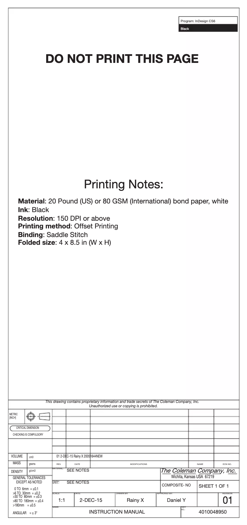 Imagen de la primera página del manual del dispositivo Northstar