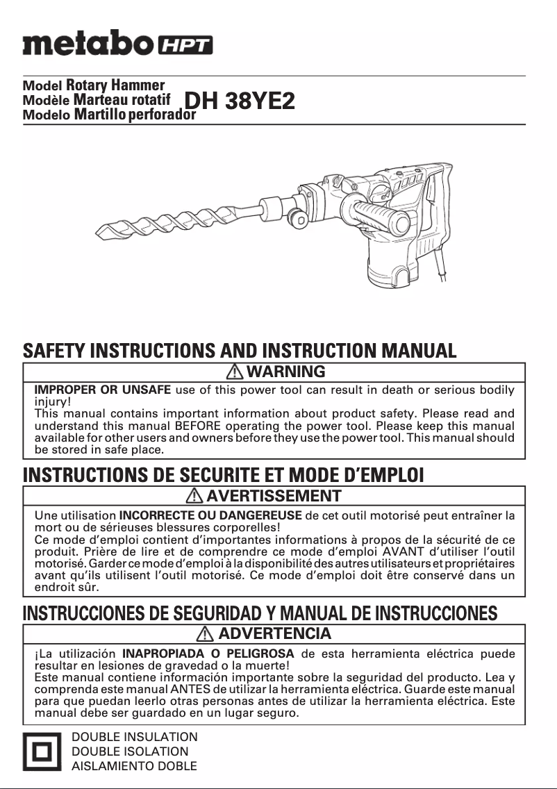 Imagen de la primera página del manual del dispositivo DH38YE2