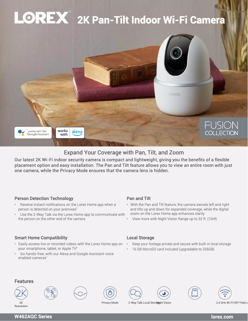 Página 1 del manual Ficha técnica Lorex W462AQC-E