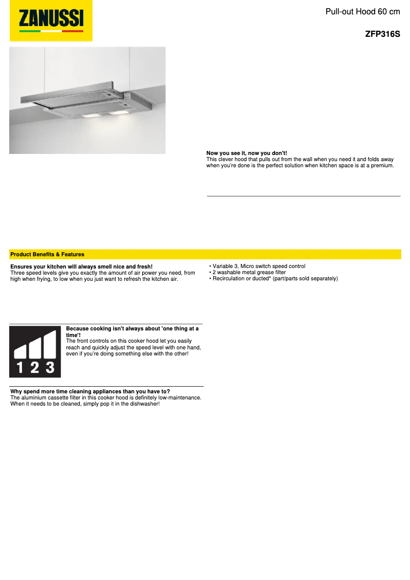 Imagen de la primera página del manual del dispositivo ZFP316S