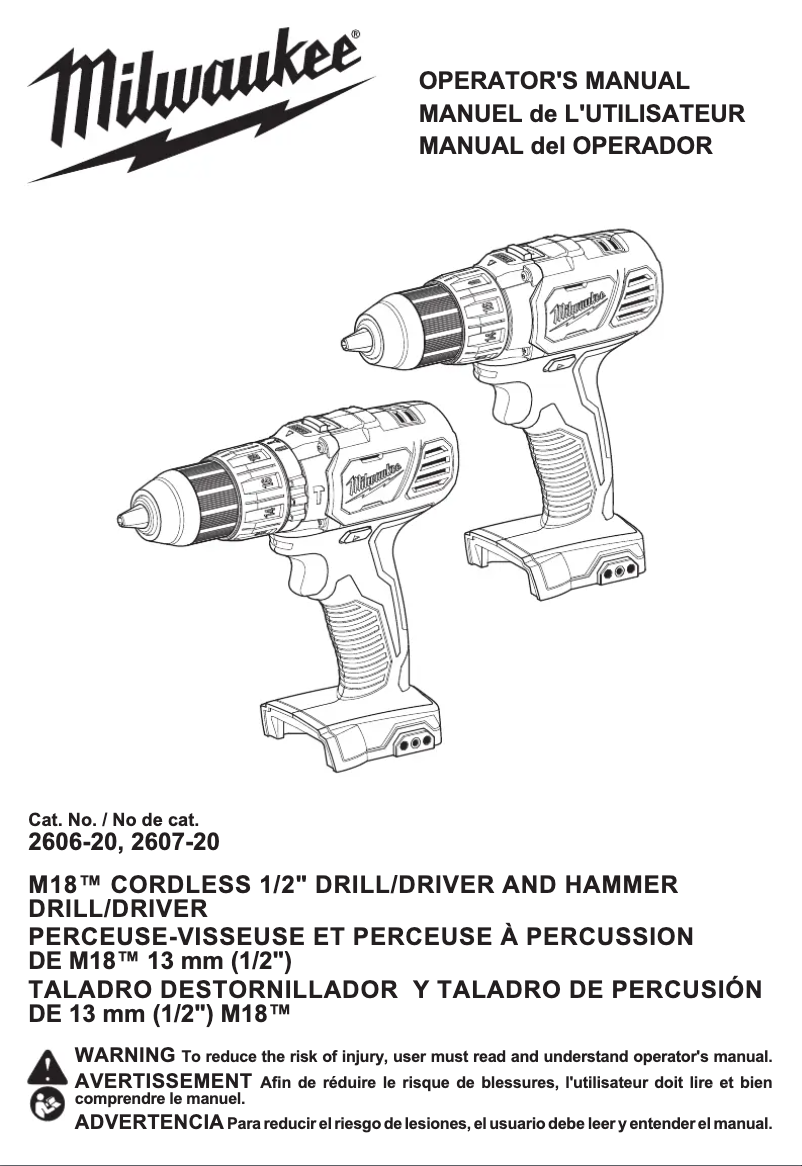 Página nº 1 - Manual de usuario Milwaukee 2607-22CT