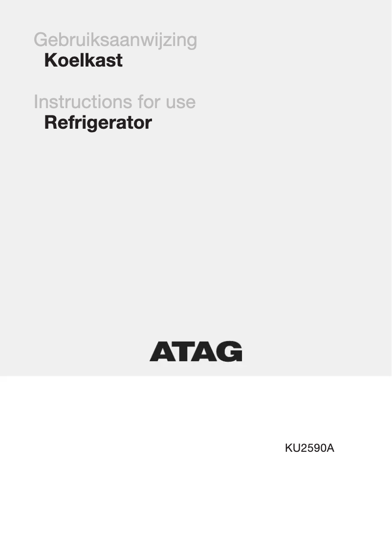 Página 1 del manual Manual de usuario Atag KU2590A