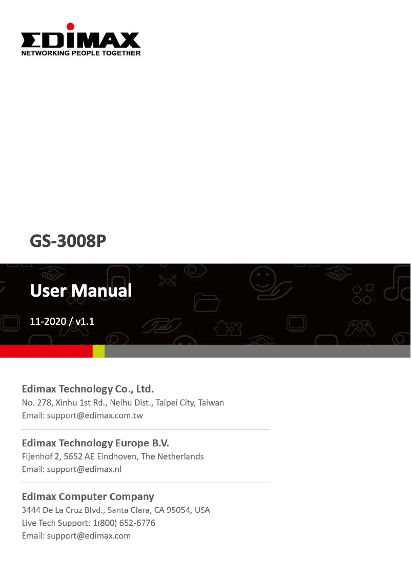 Página 1 del manual Manual de usuario Edimax GS-3008P