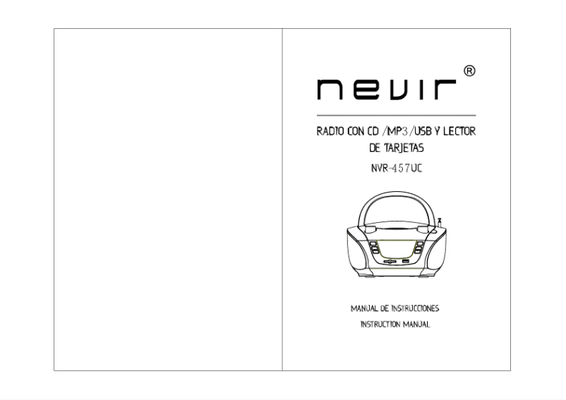 Página 1 del manual Manual de usuario Nevir NVR-457 UC