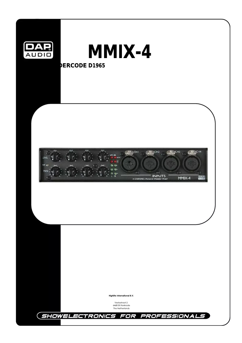 Imagen de la primera página del manual del dispositivo MMIX-4