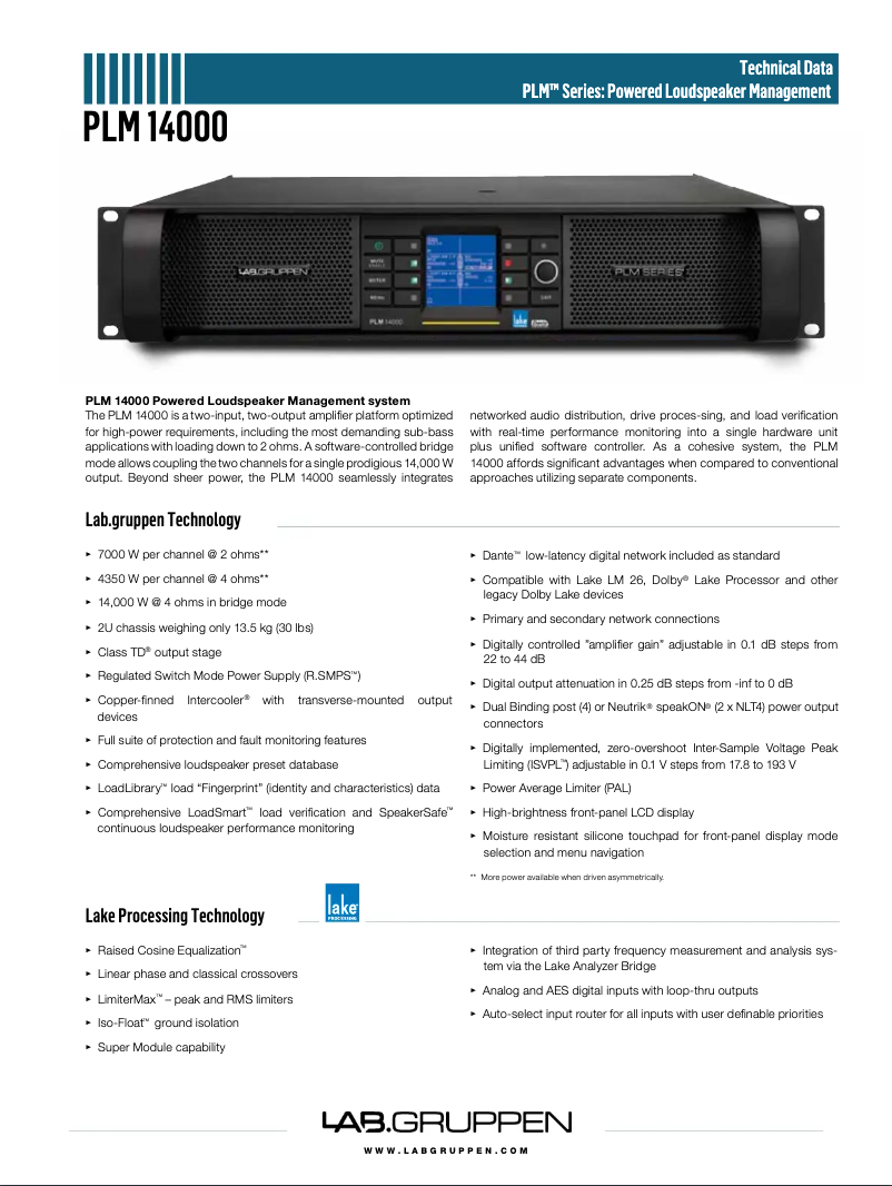 Imagen de la primera página del manual del dispositivo PLM 14000