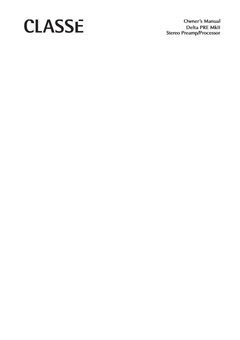 Imagen de la primera página del manual del dispositivo Delta Pre MK II