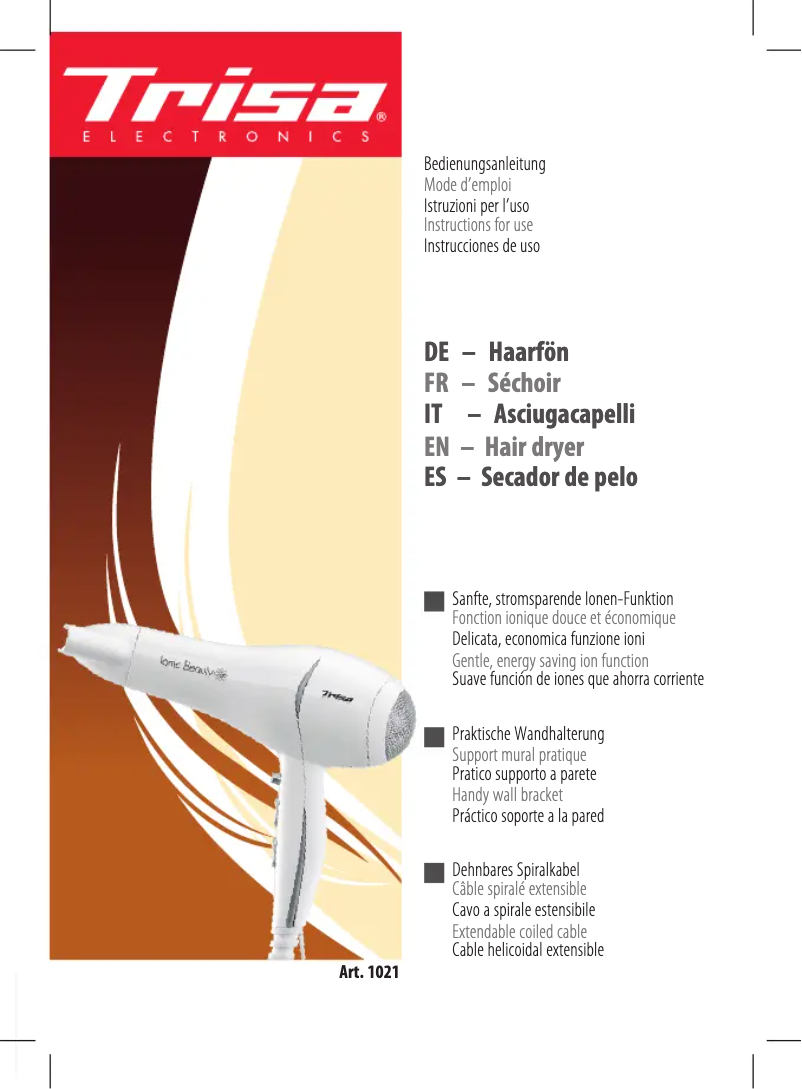 Imagen de la primera página del manual del dispositivo Ionic Beauty