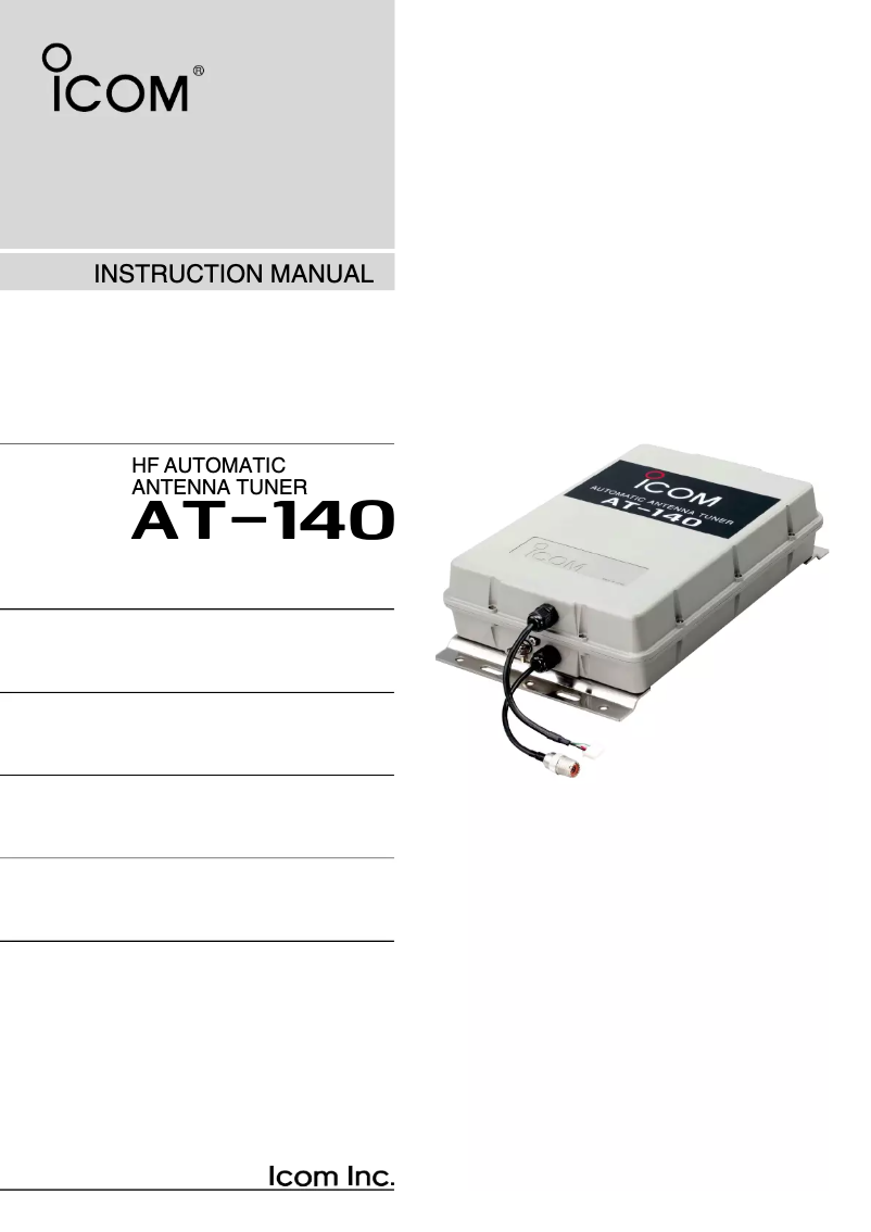 Página 1 del manual Manual de usuario ICOM AT-140