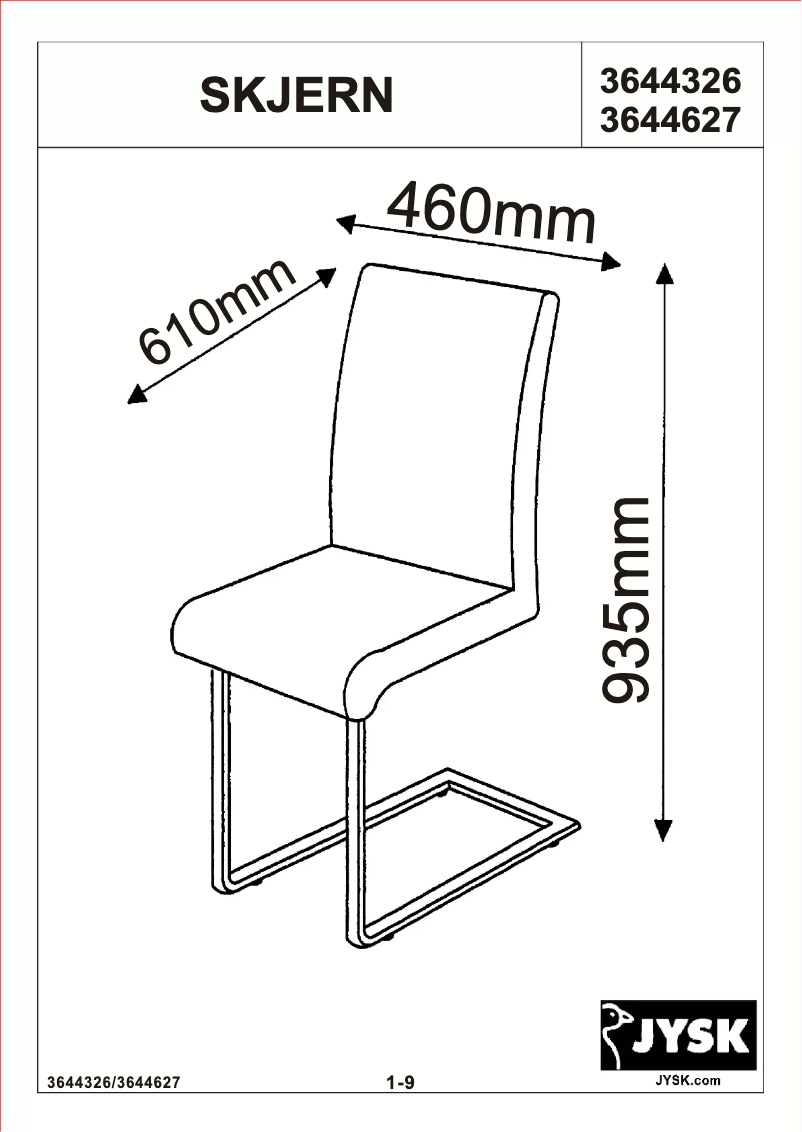Página nº 1 - Manual de usuario JYSK Skjern