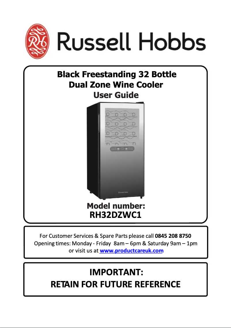 Imagen de la primera página del manual del dispositivo RH32DZWC1