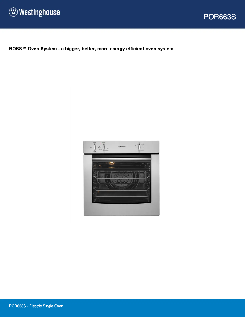 Página 1 del manual Ficha técnica Westinghouse POR663S