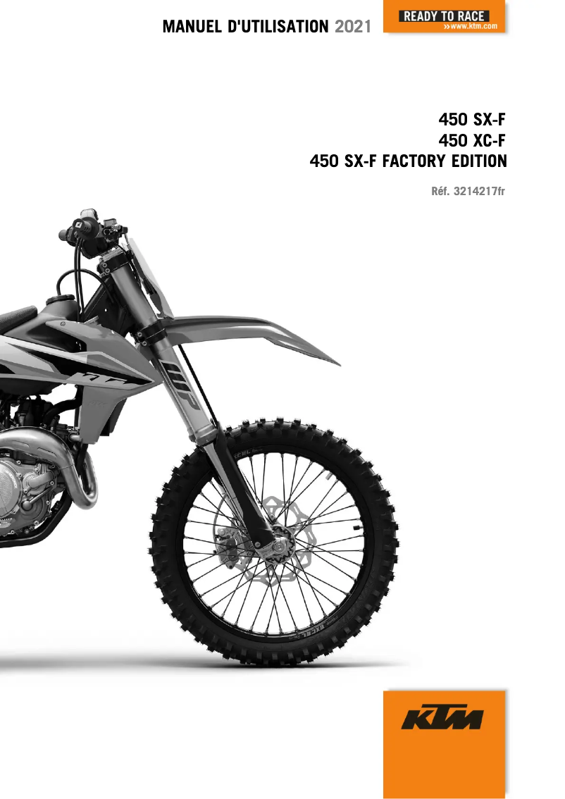 Página 1 del manual Manual de usuario KTM 450 SX-F Factory Edition (2021)