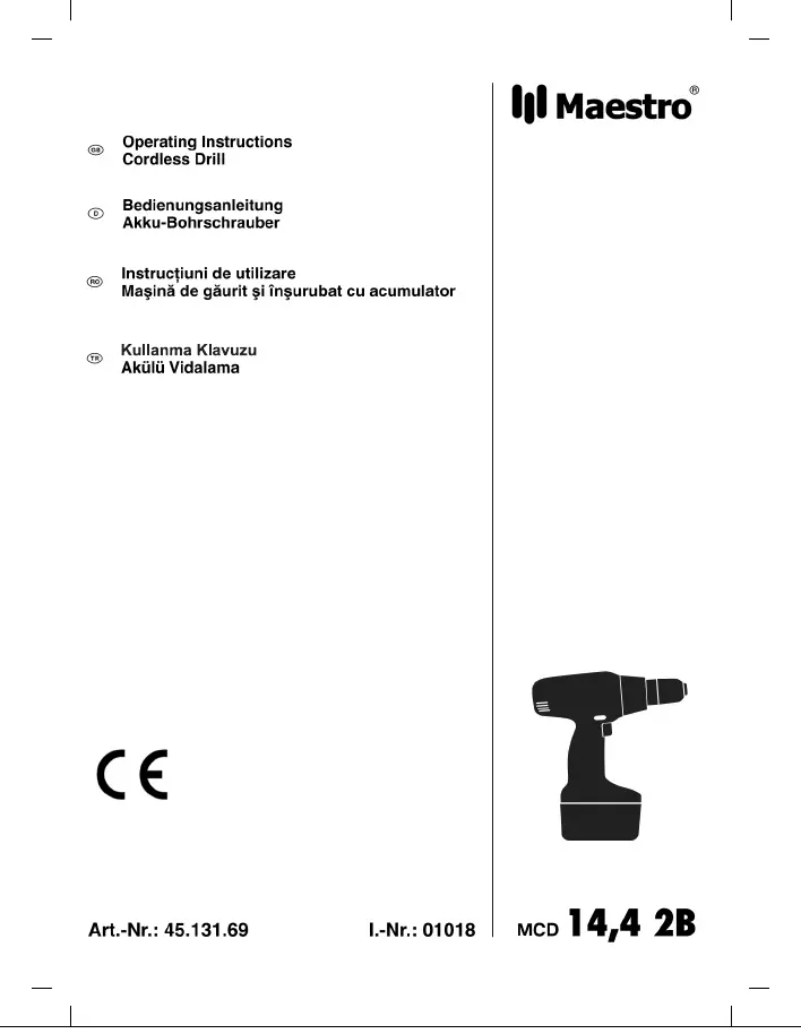 Página 1 del manual Manual de usuario Maestro MCD 14,4 2B