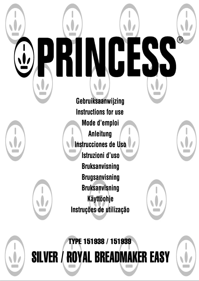 Página 1 del manual Manual de usuario Princess Royal Breadmaker Easy 151939