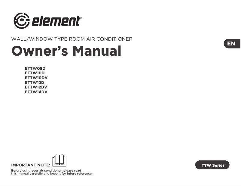 Página 1 del manual Manual de usuario Element ETTW14DV