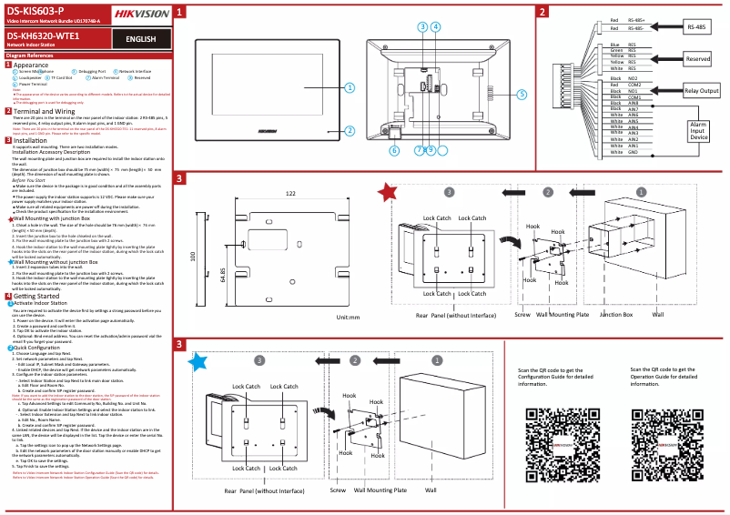 Página nº 1 - Guía de inicio rápido Hikvision DS-KIS603-P