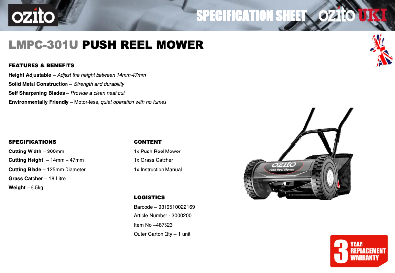 Imagen de la primera página del manual del dispositivo LMPC-301U