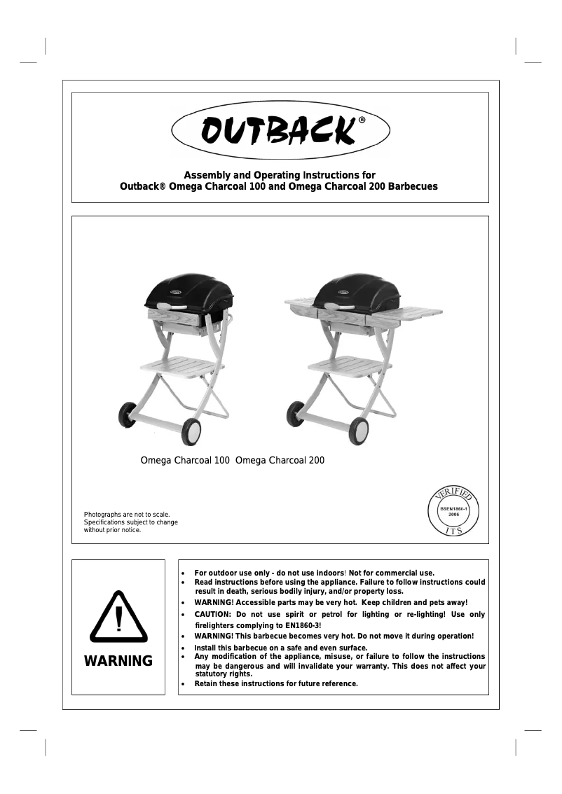 Página nº 1 - Manual de usuario Outback Omega Charcoal 200