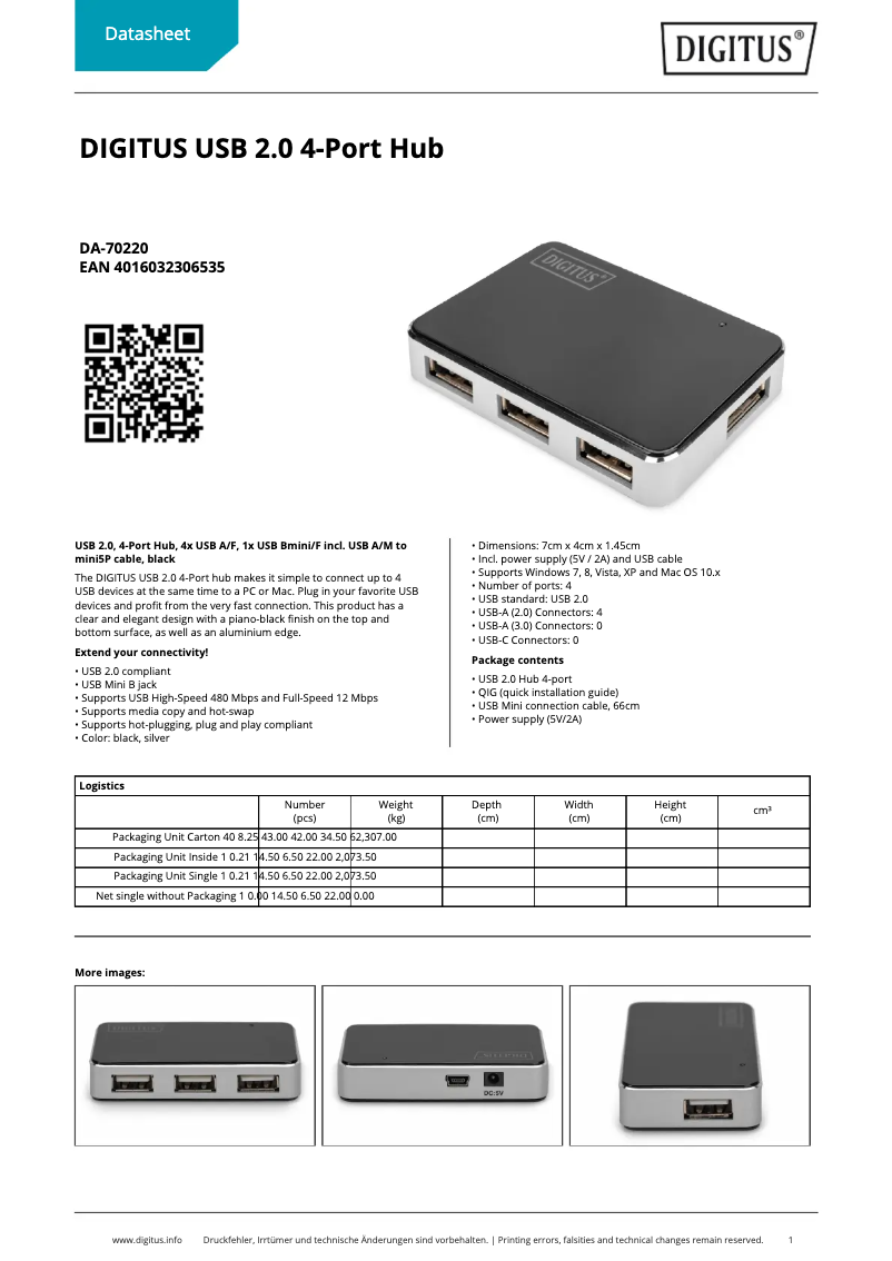 Imagen de la primera página del manual del dispositivo DA-70220