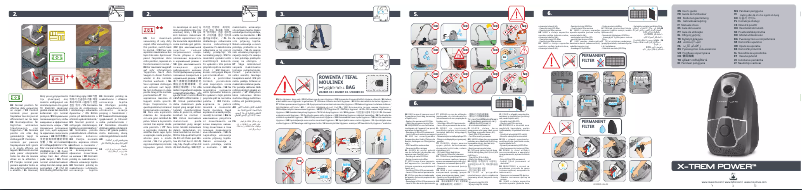 Imagen de la primera página del manual del dispositivo X-Trem Power Parquet RO6856EA