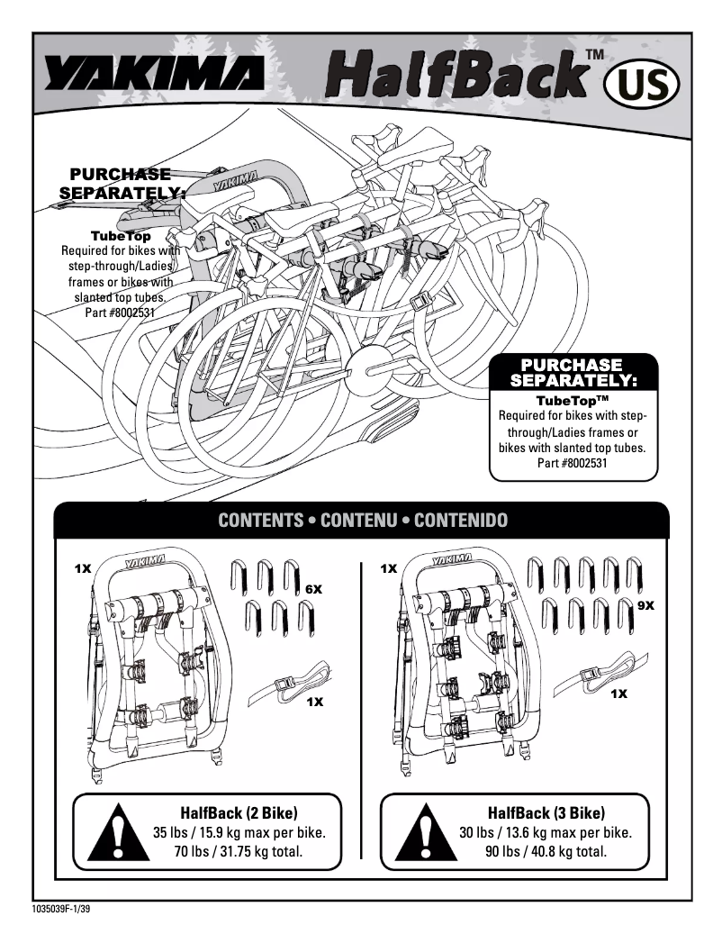 Página nº 1 - Manual de usuario Yakima HalfBack 3