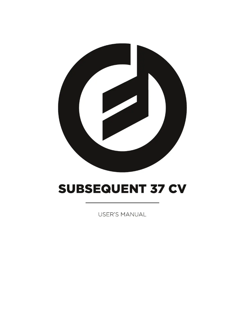 Imagen de la primera página del manual del dispositivo Subsequent 37 CV