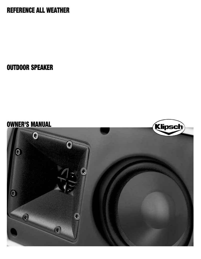 Página 1 del manual Manual de instrucciones Klipsch AW-500