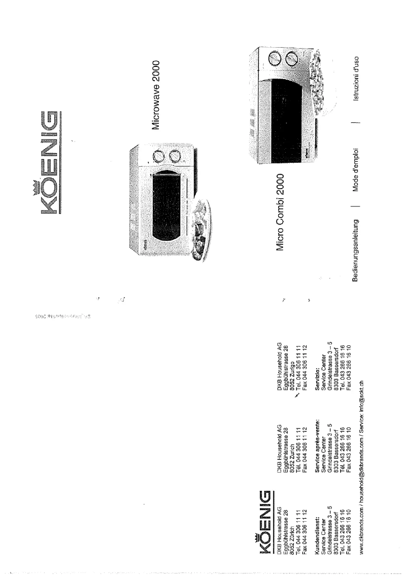 Imagen de la primera página del manual del dispositivo Microwave 2000