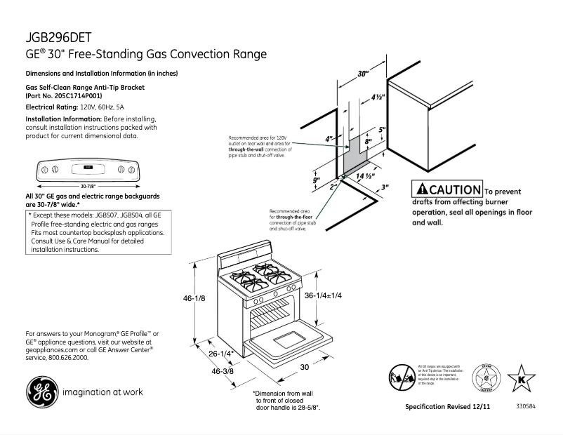 Imagen de la primera página del manual del dispositivo JGB296DETWW