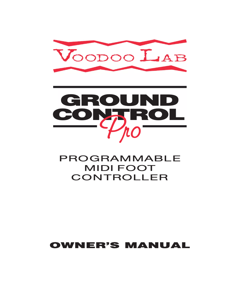 Página 1 del manual Manual de usuario Voodoo Lab Ground Control Pro