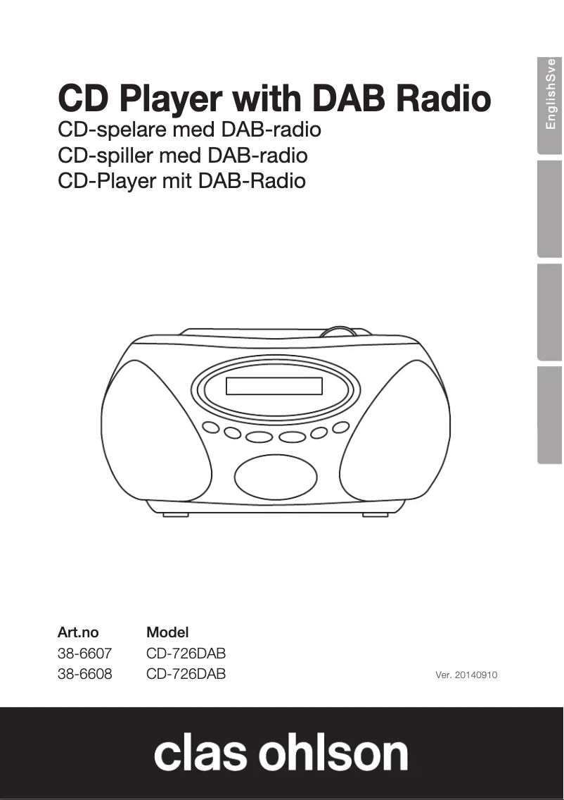 Imagen de la primera página del manual del dispositivo CD-726DAB