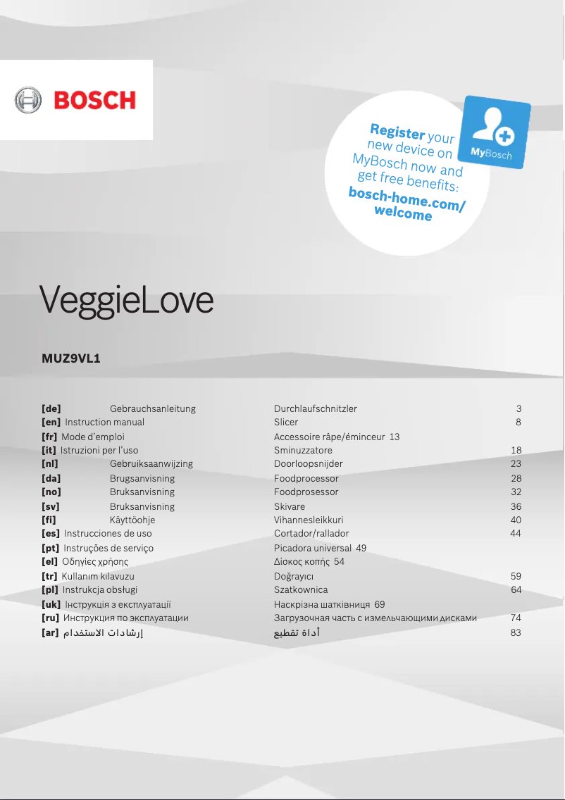 Imagen de la primera página del manual del dispositivo MUZ9VL1