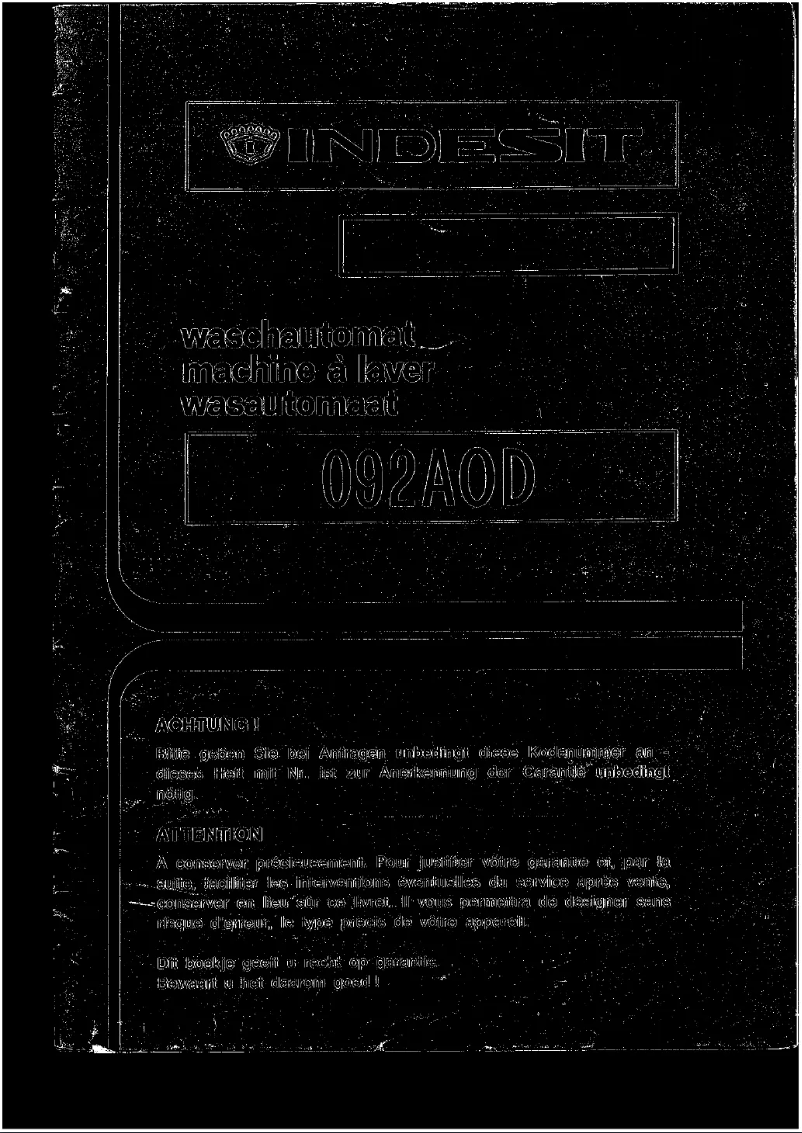 Imagen de la primera página del manual del dispositivo 092 AOD