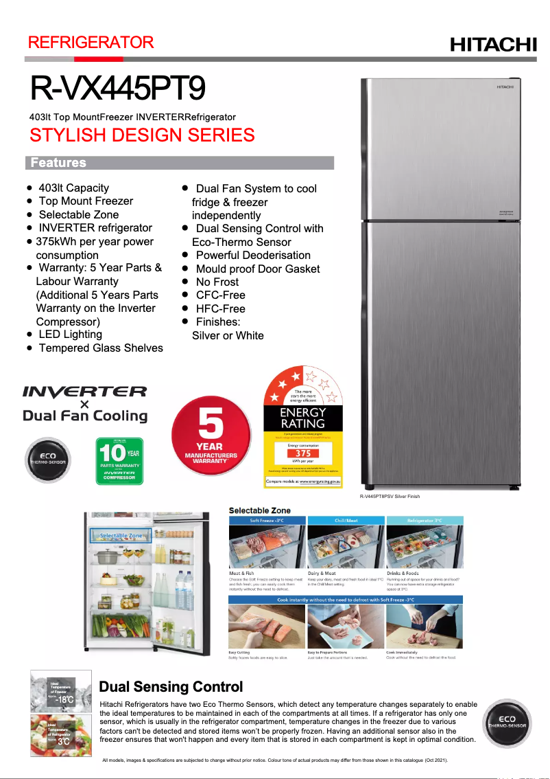 Imagen de la primera página del manual del dispositivo R-VX445PT9