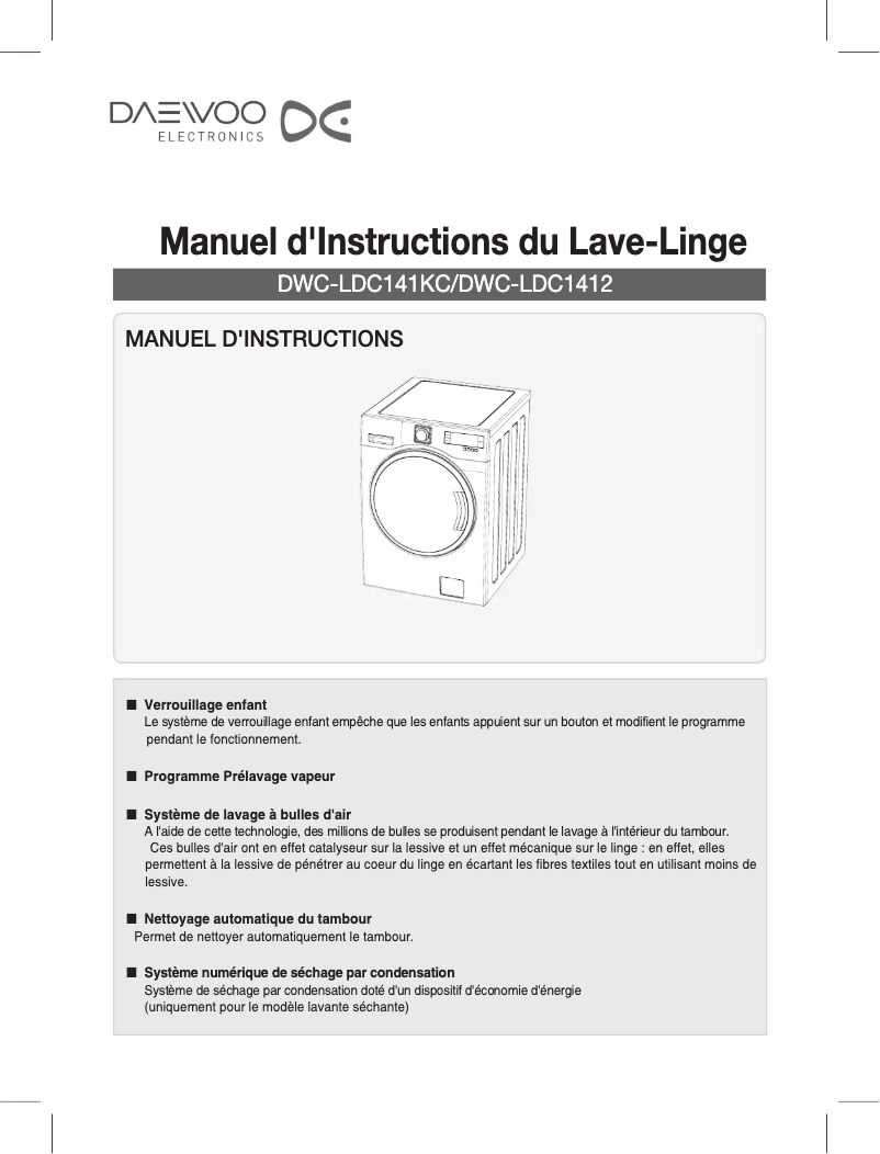 Página 1 del manual Manual de usuario Daewoo DWC-LDC141KC