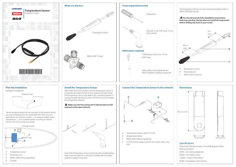 Página 1 del manual Manual de usuario Simrad Temperature Sensor