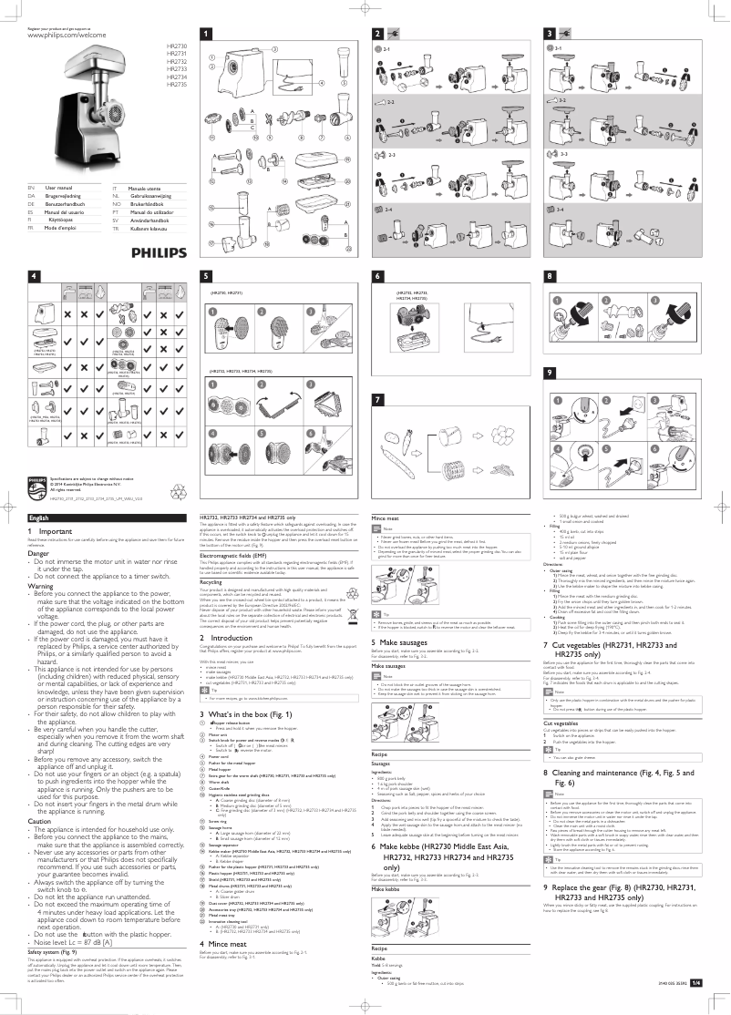Imagen de la primera página del manual del dispositivo HR2735