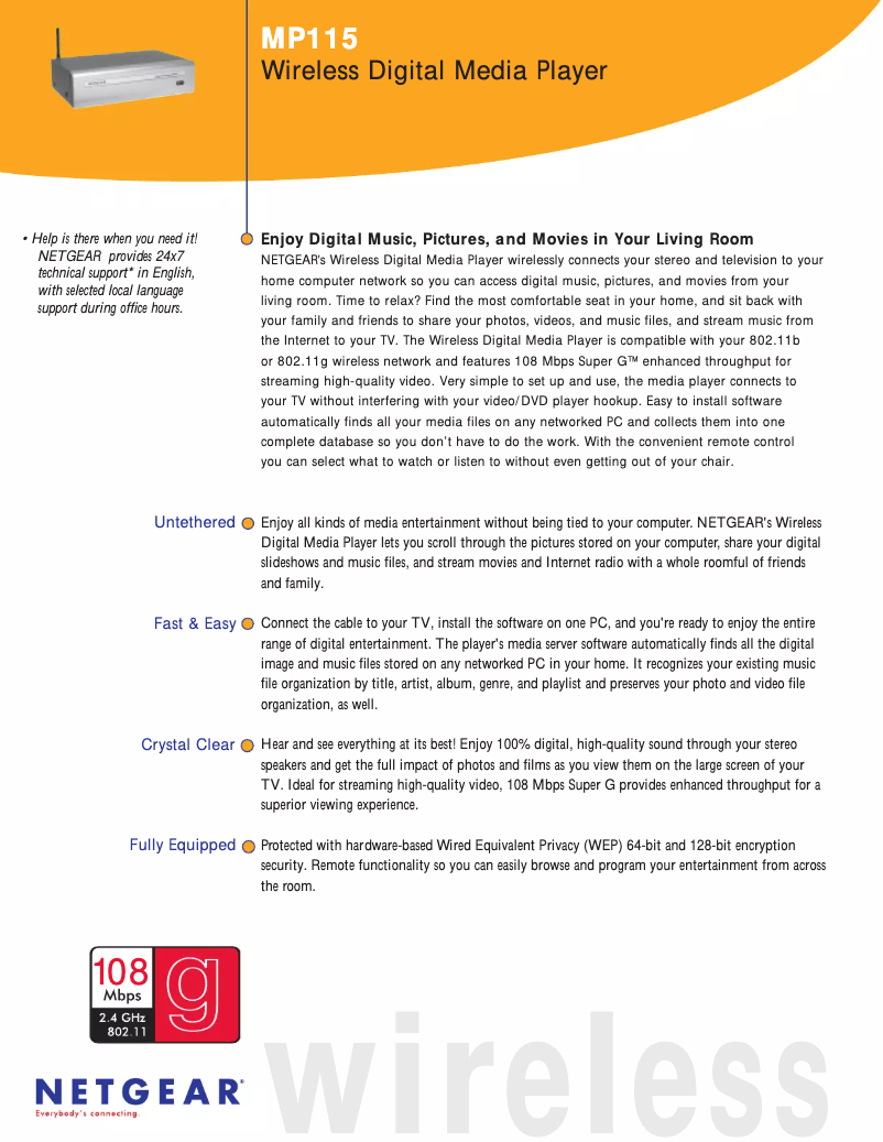 Imagen de la primera página del manual del dispositivo MP115